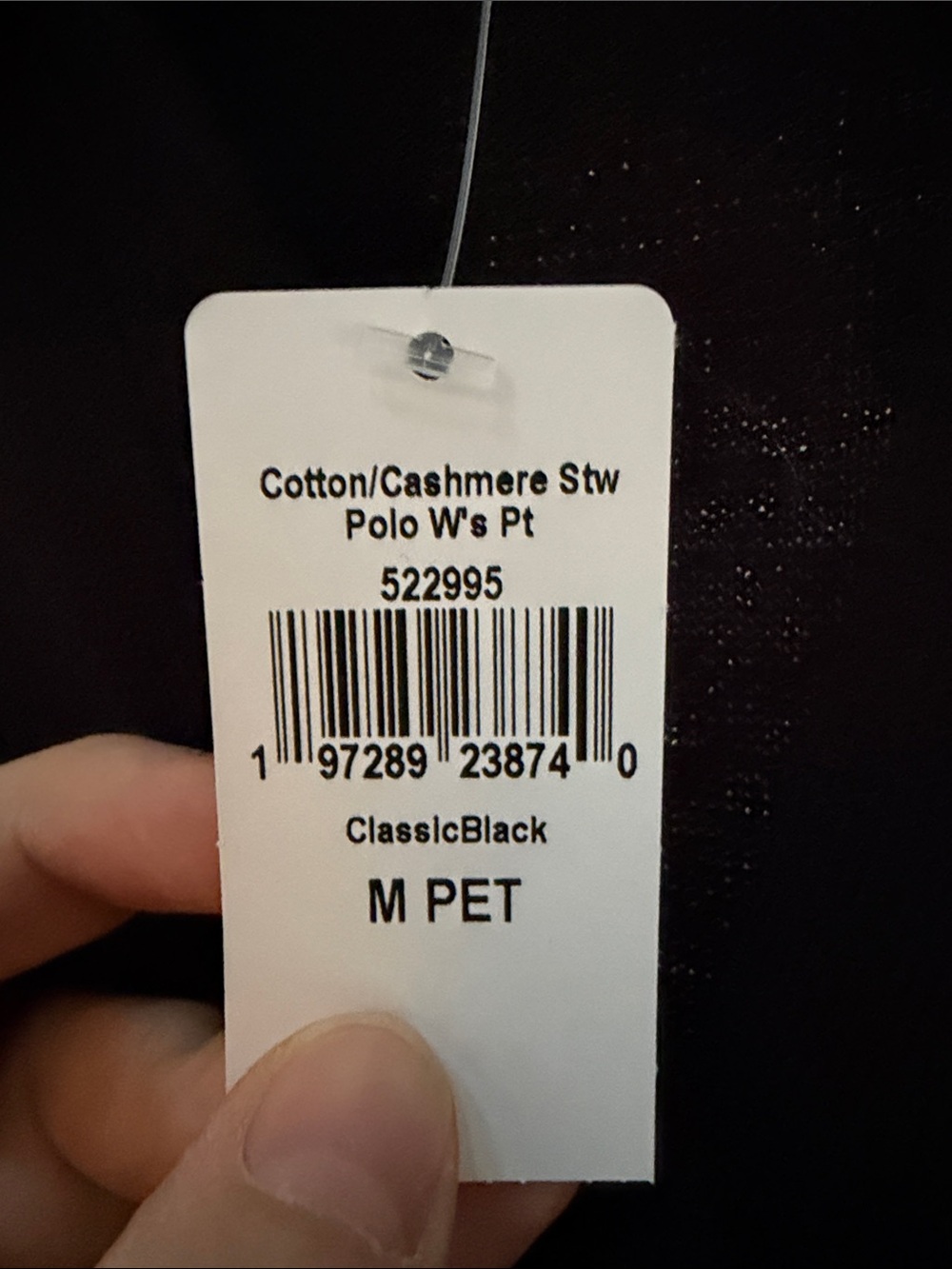 L.L. Bean Black V-Notch Collared Pullover Sweater - Medium Petite - Picture 4 of 4